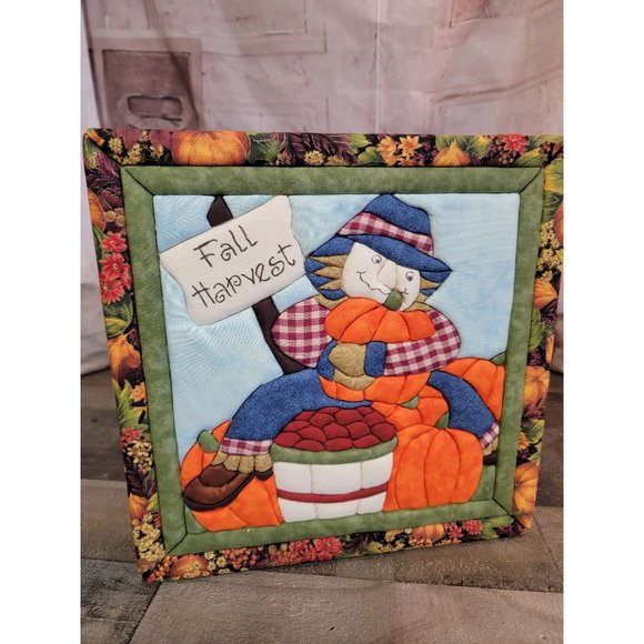 Fall harvest scarecrow pumpkin apple farm wall art decor - Picture 2 of 5